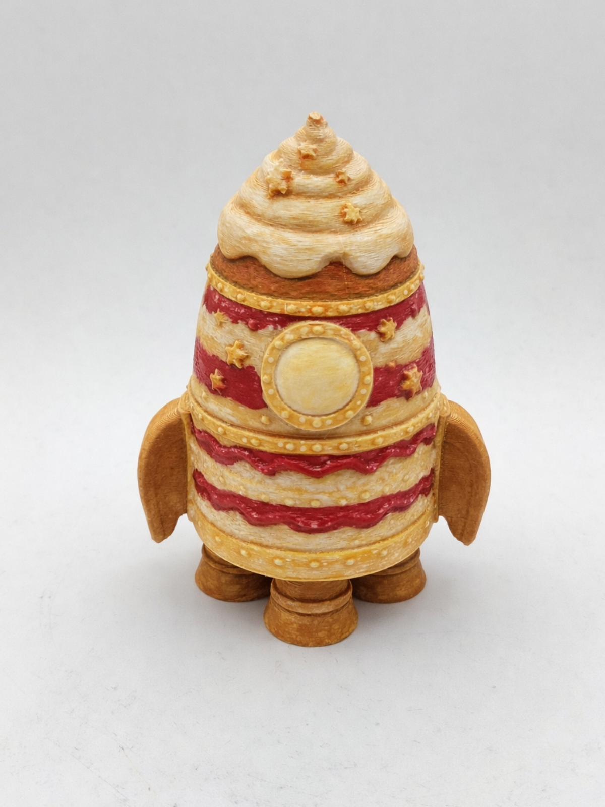 Paint Your Own Rocket Cake - Sculpture paint kit with paints and brushes