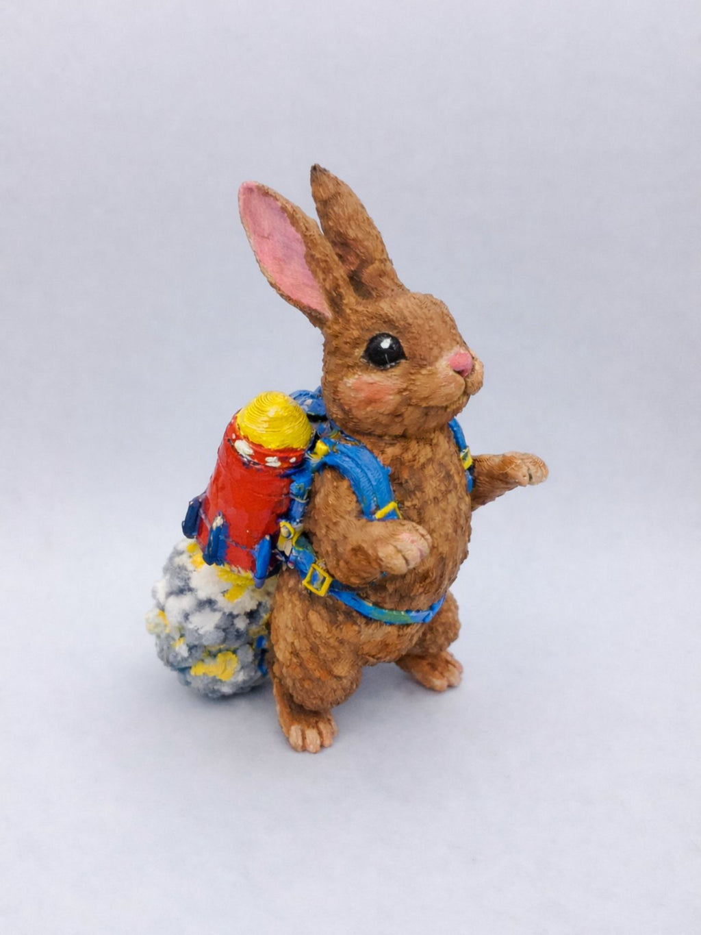 Paint Your Own Rabbit with a Jetpack - Sculpture paint kit with paints and brushes