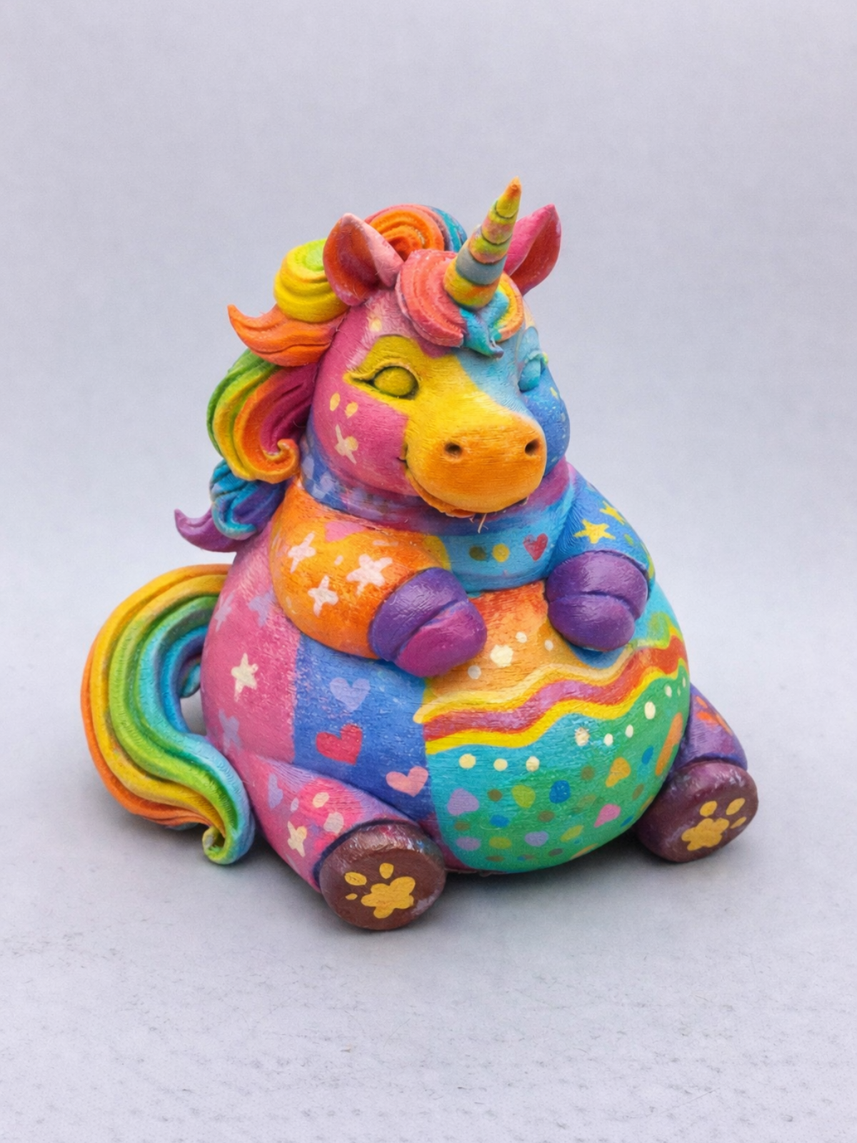Paint Your Own Big Fat Unicorn - Sculpture paint kit with paints and brushes